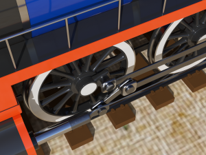 locomotive with wagons union pacific railroad 3D-Modell