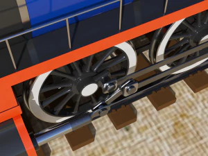 locomotive with wagons union pacific railroad 3D Model