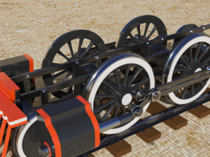locomotive with wagons union pacific railroad 3D-Modell