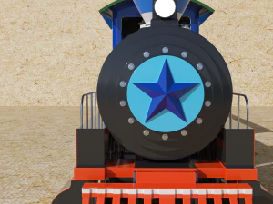 locomotive with wagons union pacific railroad 3D Model