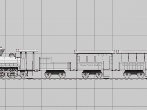 locomotive with wagons union pacific railroad 3D-Modell