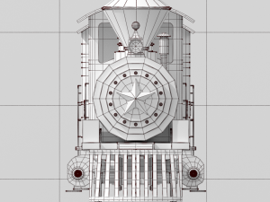 locomotive with wagons union pacific railroad 3D-Modell