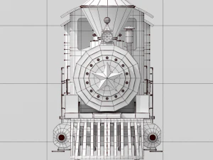 locomotive with wagons union pacific railroad 3D Model