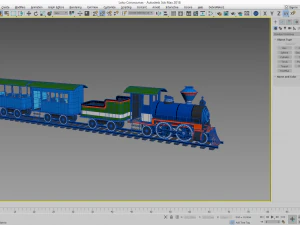 locomotive with wagons union pacific railroad 3D Model