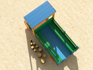 truck at the playground with stump logs 3D Model