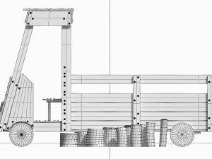truck at the playground with stump logs Modelo 3D