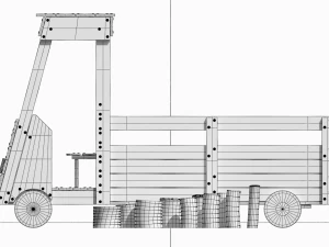 truck at the playground with stump logs 3D Model