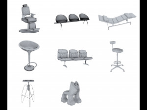 chair collection 5 3D Model