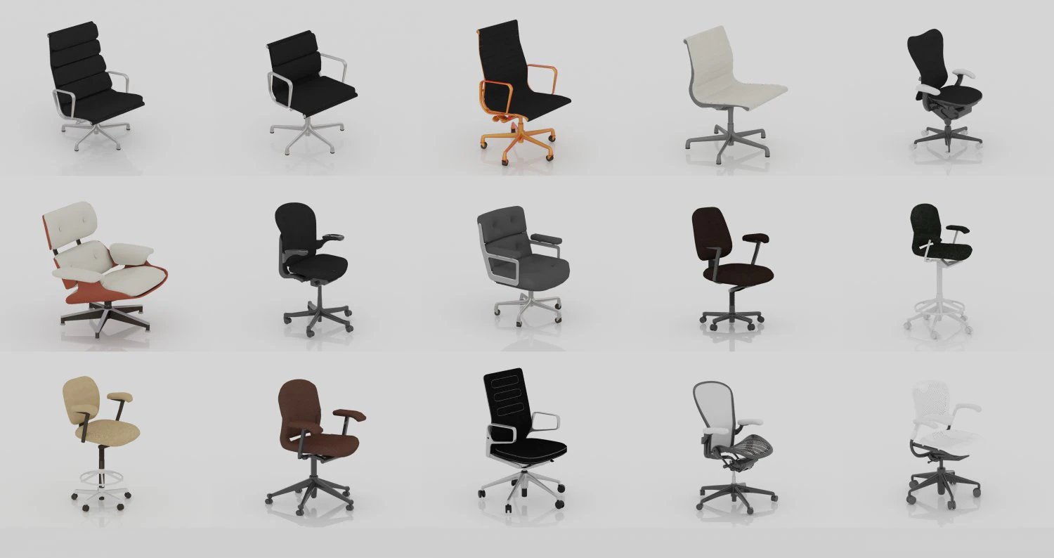 chair collection 1 3D Model .c4d .max .obj .3ds .fbx .stl .blend 