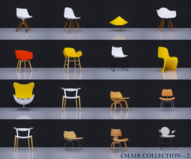 chair collection 2 Modelo 3D .c4d .max .obj .3ds .fbx .stl .blend 
