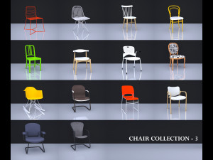 chair collection 3 3Dモデル
