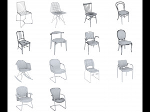 chair collection 3 3D-Modell