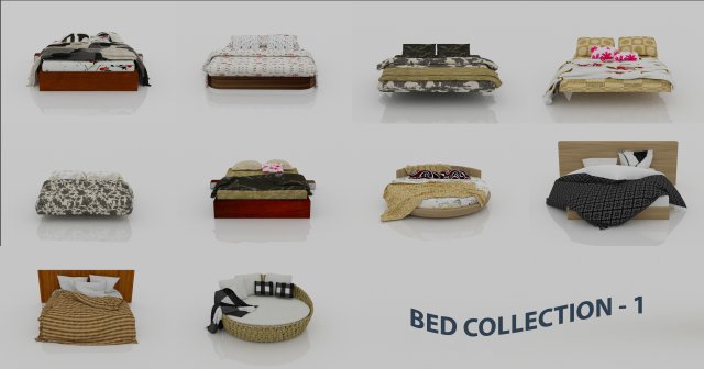 bed collection 1 Modelo 3D .c4d .max .obj .3ds .fbx .stl .blend 