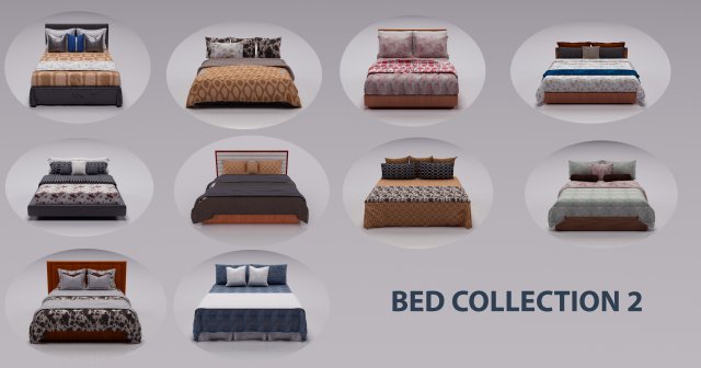 bed collection 2 Modelo 3D .c4d .max .obj .3ds .fbx .stl .blend 