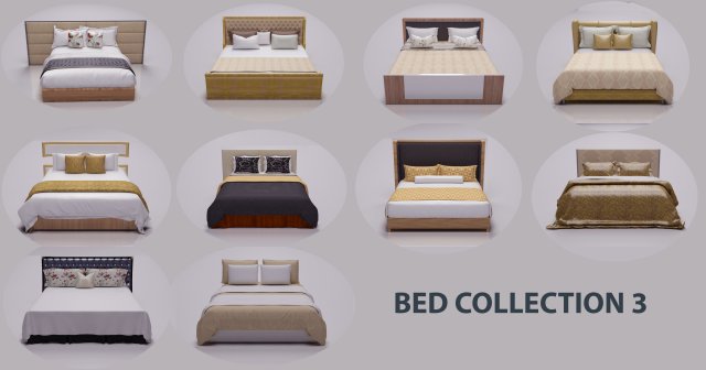 bed collection 3 3D Model .c4d .max .obj .3ds .fbx .stl .blend 
