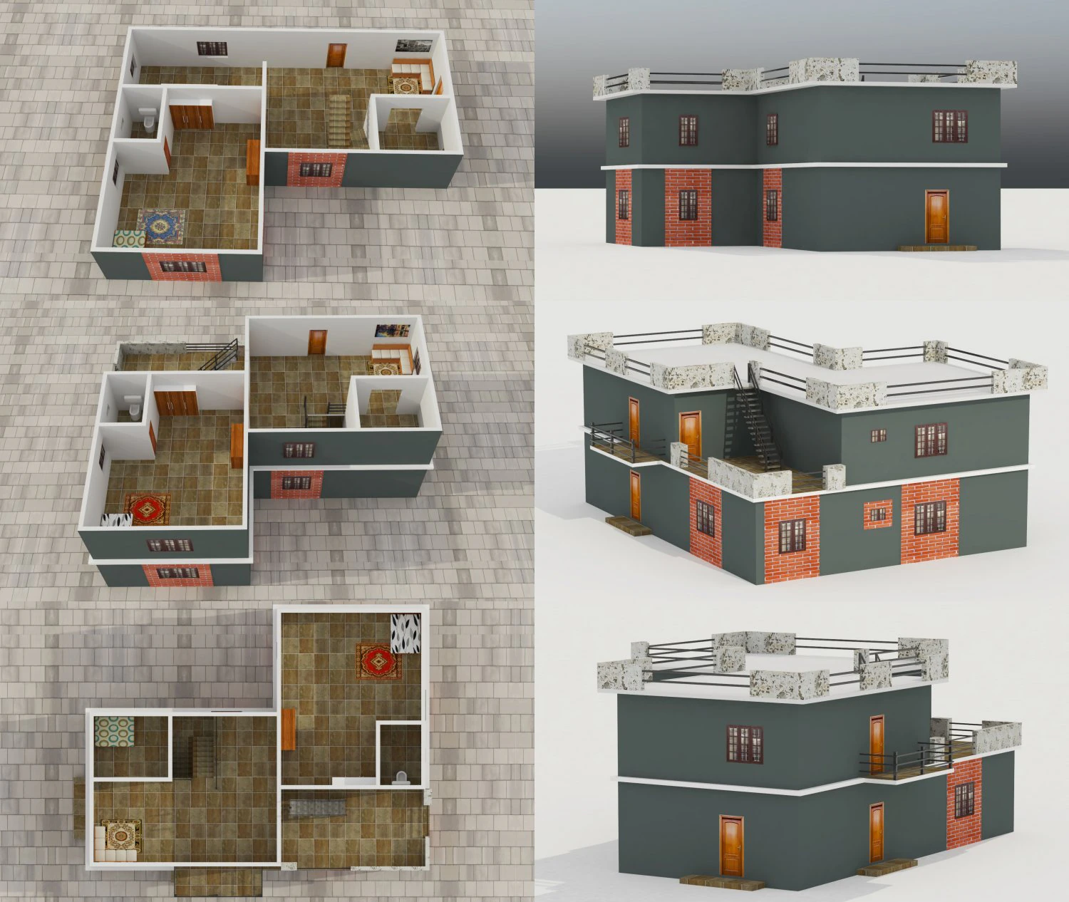 building 3 3D Model .c4d .max .obj .3ds .fbx .stl .blend 