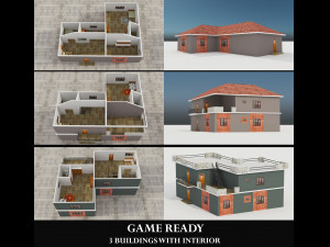 3 buildings 3Dモデル