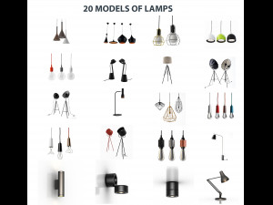 20 models of lamps 3D Model