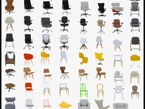 63 models of chairs 3D Model