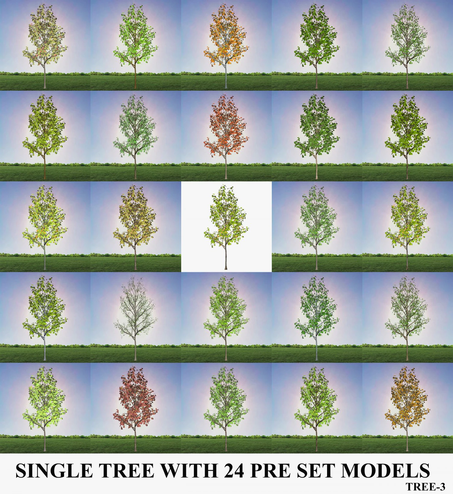 tree 3-with 24 preset materials 3D Model .c4d .max .obj .3ds .fbx .stl .blend 