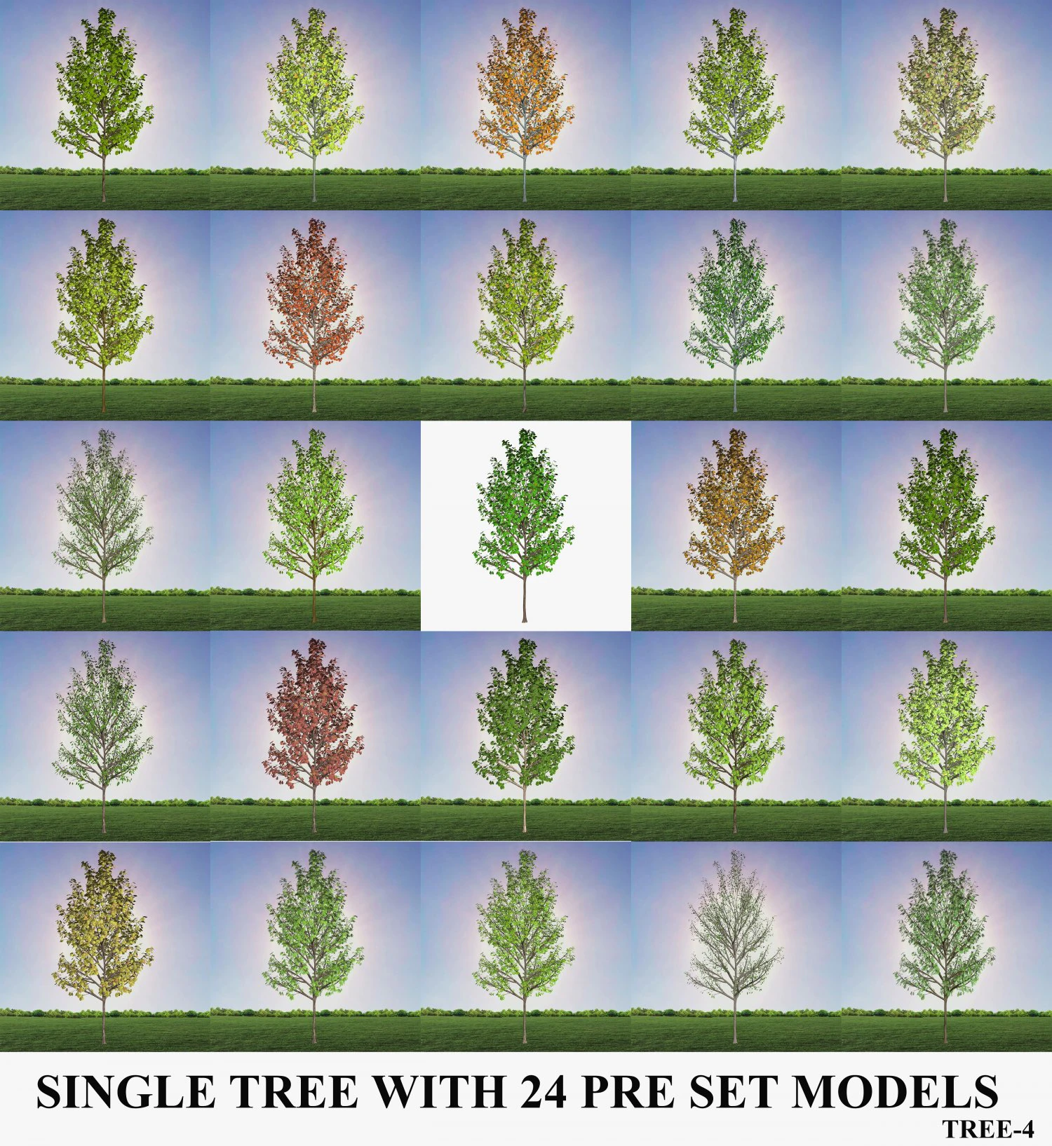 tree 4-with 24 preset materials 3D Model .c4d .max .obj .3ds .fbx .stl .blend 