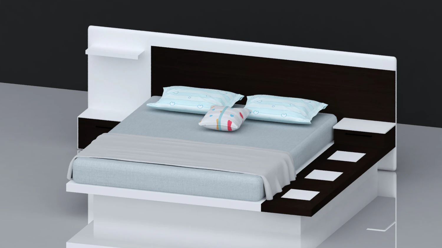 bed 03 3D Model .c4d .max .obj .3ds .fbx .stl .blend