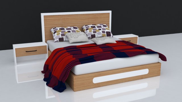 bed 04 3D Model .c4d .max .obj .3ds .fbx .stl .blend 