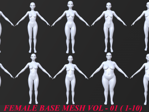 10 female base mesh volume-01 3D मॉडल