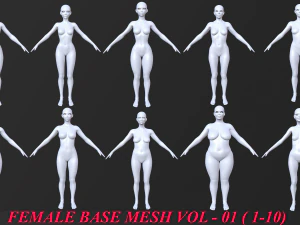 10 female base mesh volume-01 3D Model