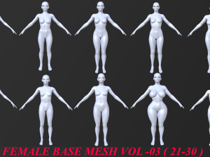 10 female base mesh volume-03 Model 3D