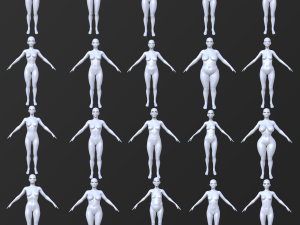 20 female base mesh 3D Модель