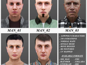 man 1 to 5 3D Model