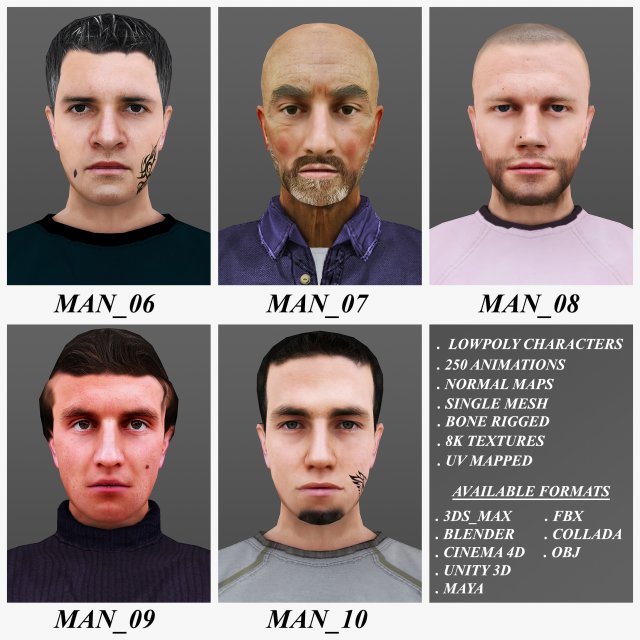 man 6 to 10 Modelo 3D .c4d .max .obj .3ds .fbx .stl .blend 