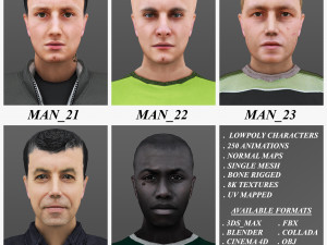 man 21 to 25 3D Model