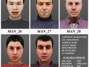 man 26 to 30 3D Model