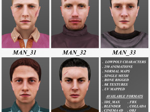 man 31 to 35 3D Model