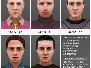 man 31 to 35 3D Model