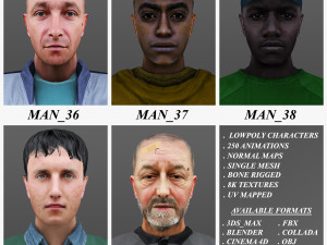 man 36 to 40 3D Model