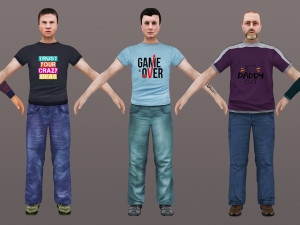 man 41 to 45 3D Model