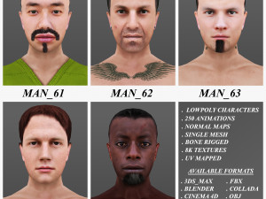 man 61 to 65 3D Model