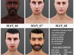 mężczyzna 66 do 70 lat Model 3D