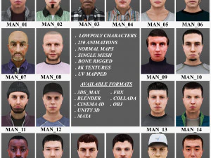 Mann 1 bis 20 3D Modell