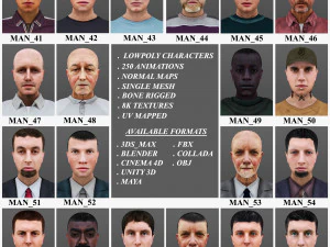 mannen 41 tot 60 3D Model