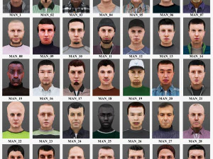 Mann 1 bis 35 3D Modell