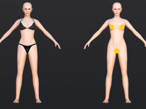 Female 1 - WITH 30 ANIMATIONS-36 MORPHS 3D Model