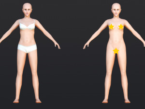 Female 2 - WITH 30 ANIMATIONS-36 MORPHS Model 3D
