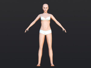 Female 2 - WITH 30 ANIMATIONS-36 MORPHS Model 3D
