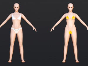 Female 6 - WITH 30 ANIMATIONS-36 MORPHS 3D Model