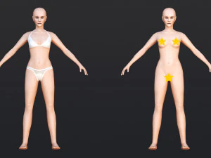 Female 6 - WITH 30 ANIMATIONS-36 MORPHS 3D Model