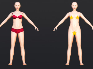 Female 8 - WITH 30 ANIMATIONS-36 MORPH Model 3D